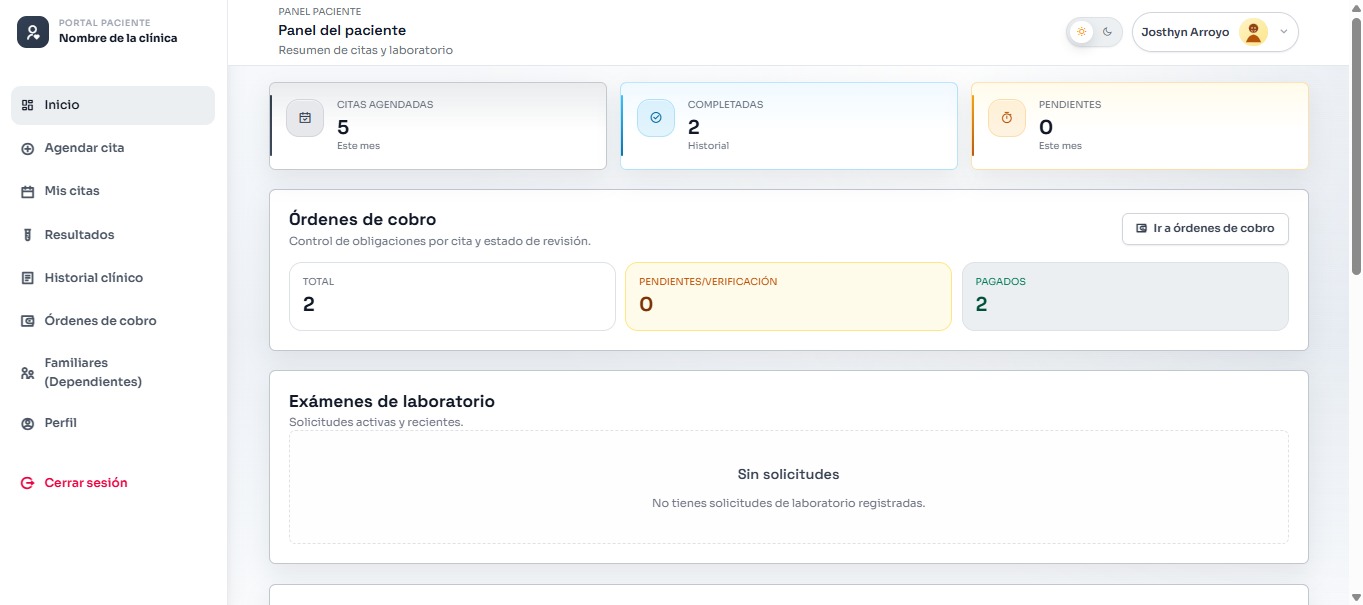 Portal del paciente de JA MedSys
